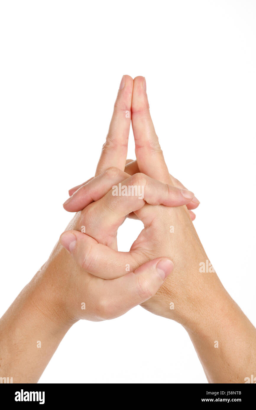 Male human hand gestures, yoga mudras Stock Photo Alamy