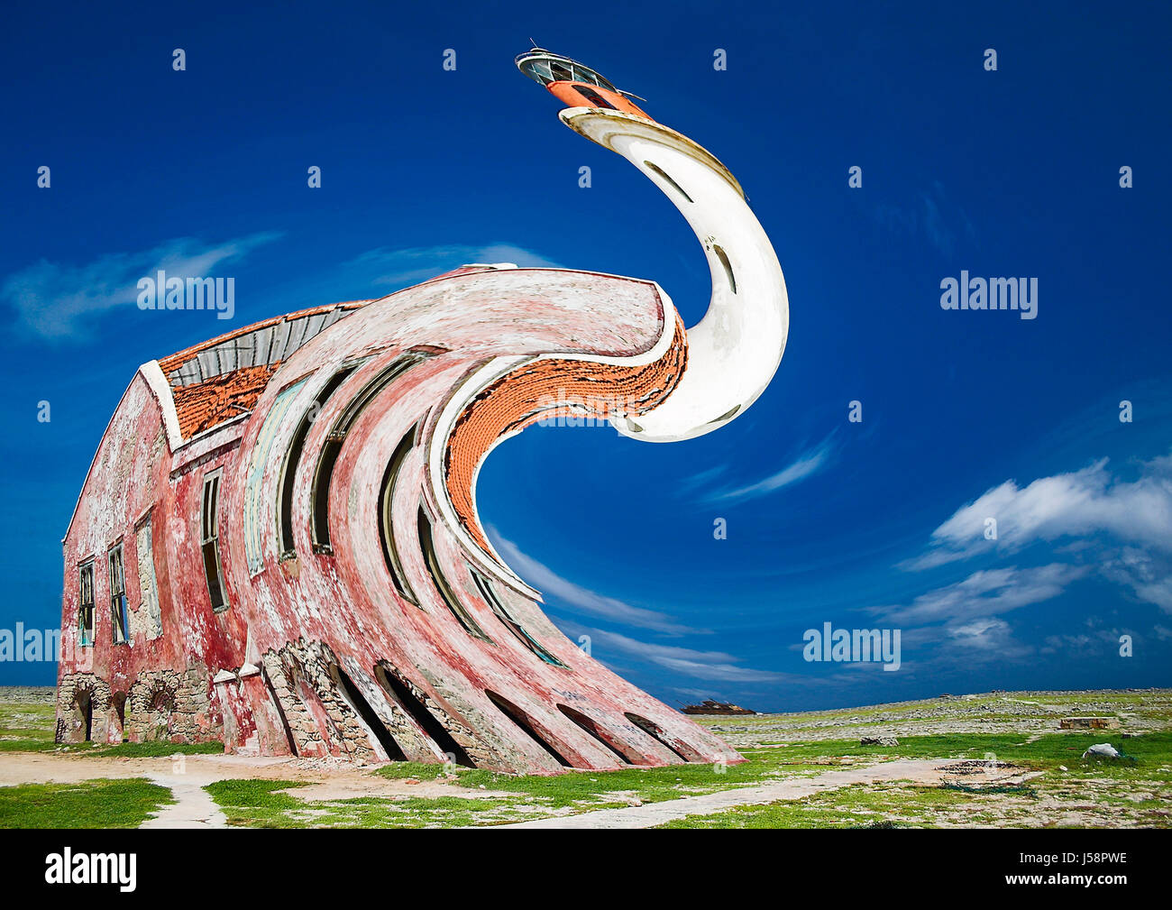 ailing expiry date expire firmament sky lighthouse clouds old