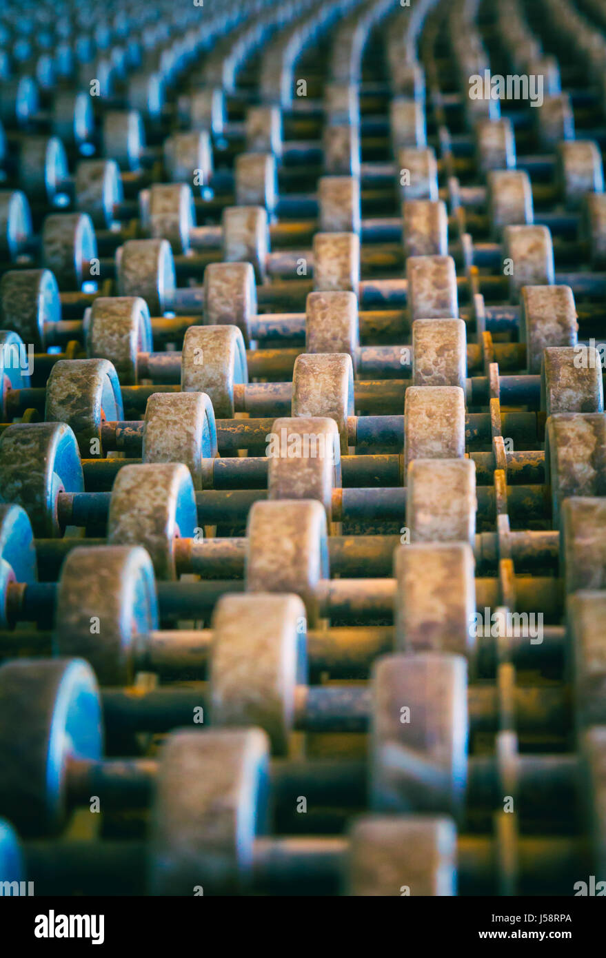 Rollers on a conveyor belt Stock Photo Alamy