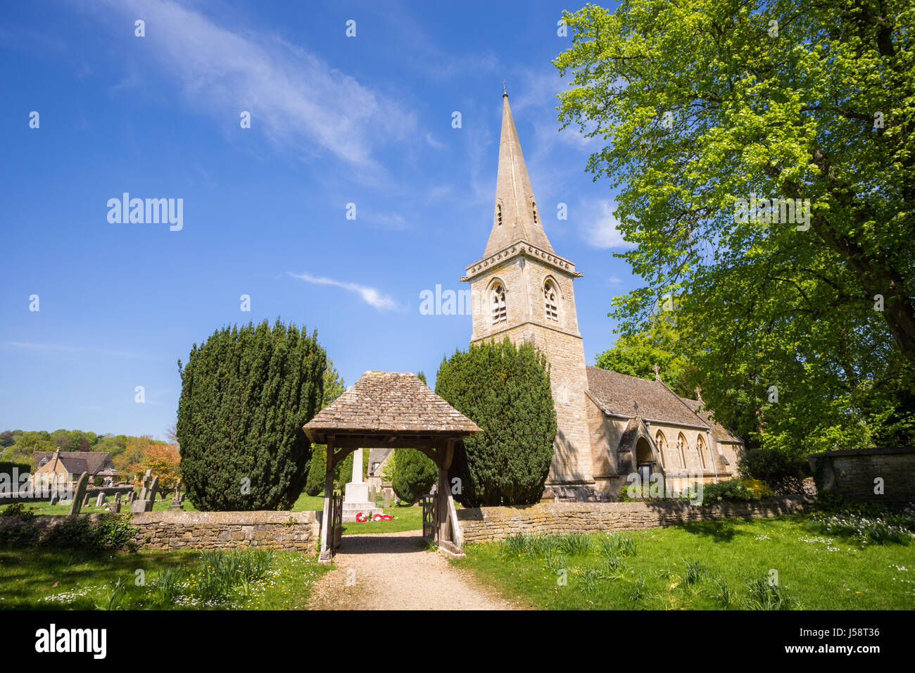 Anglican church St. Mary the Virgin, Lower Slaughter, Gloucestershire ...