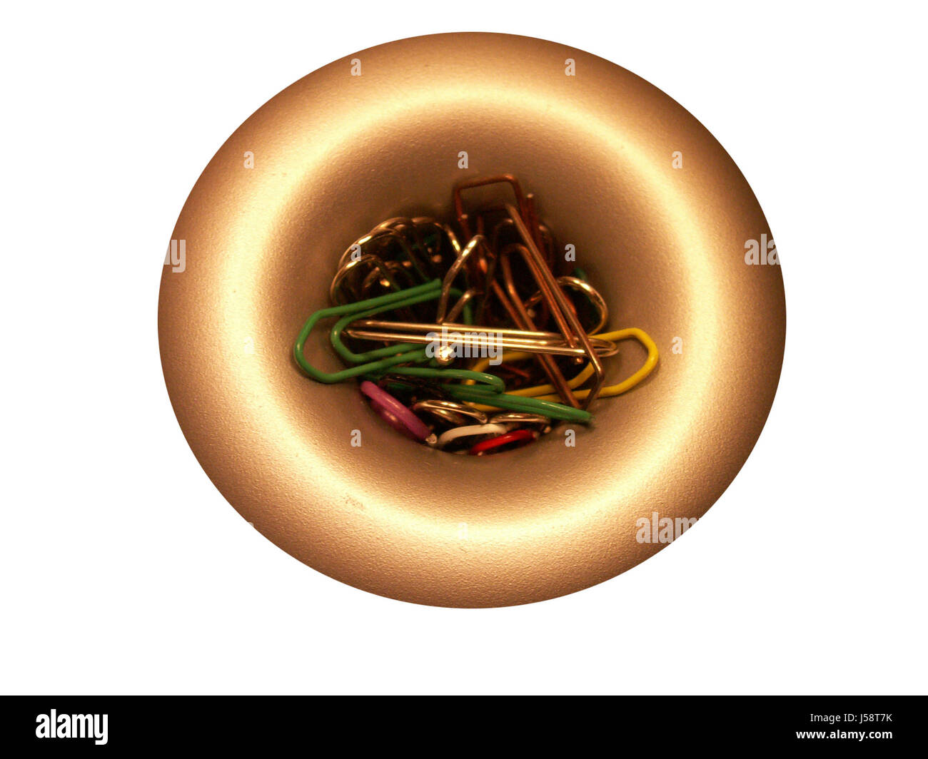 office desk paperclips container safekeeping stapler office donut Stock Photo Alamy