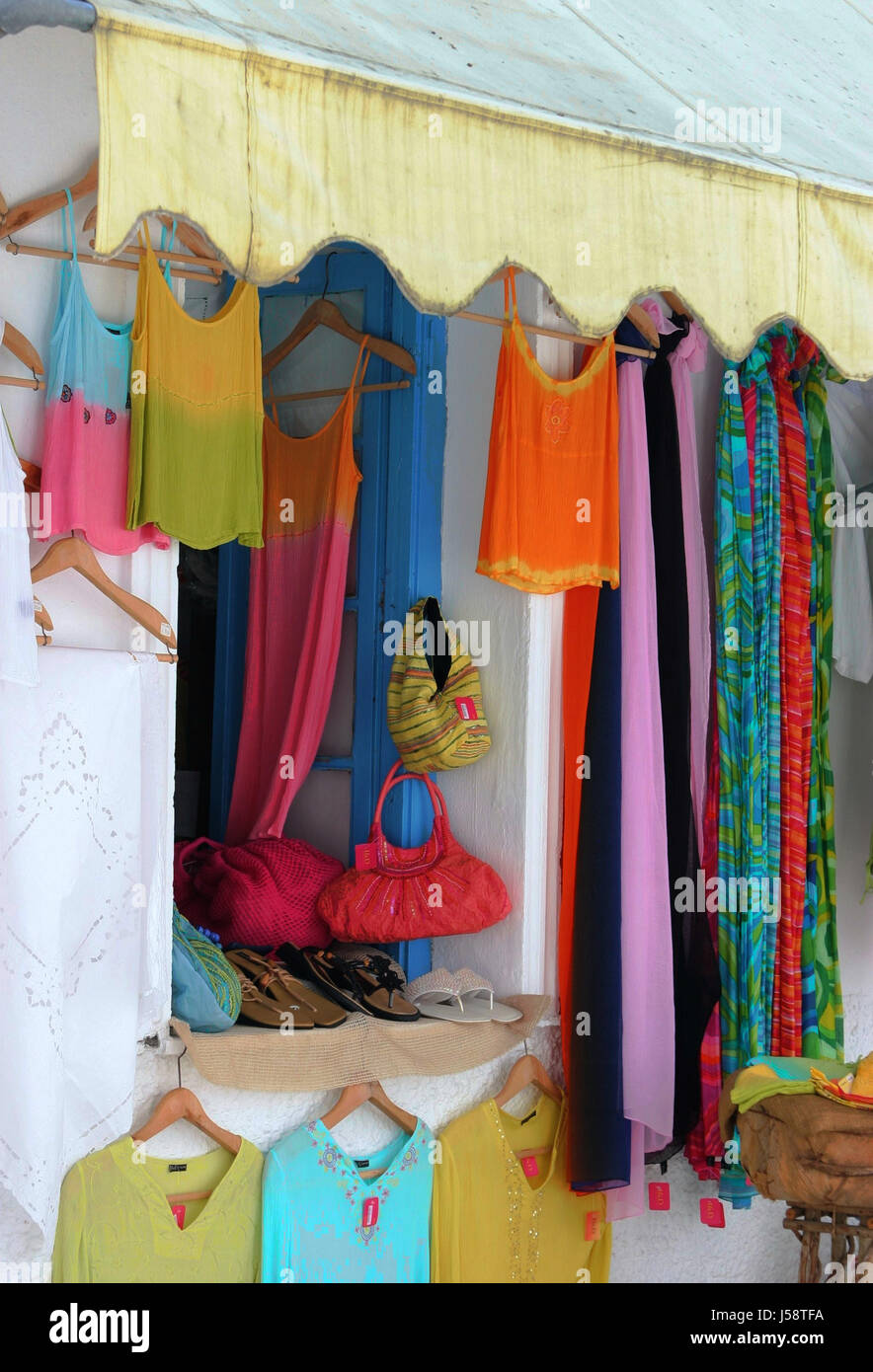 coloured colourful gorgeous multifarious richly coloured greece clothes colour Stock Photo