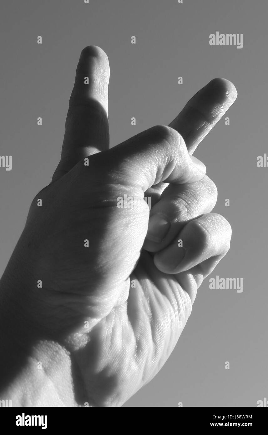 sign signal indicate show hand hands finger emotions skin bw gesturing ...