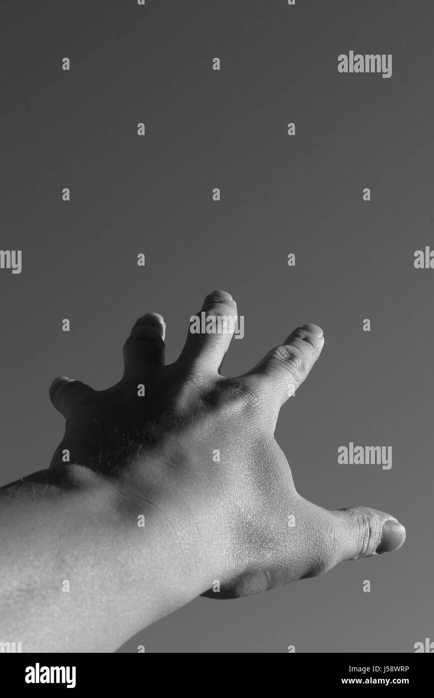 sign signal indicate show hand hands finger emotions skin bw aspire gesturing Stock Photo