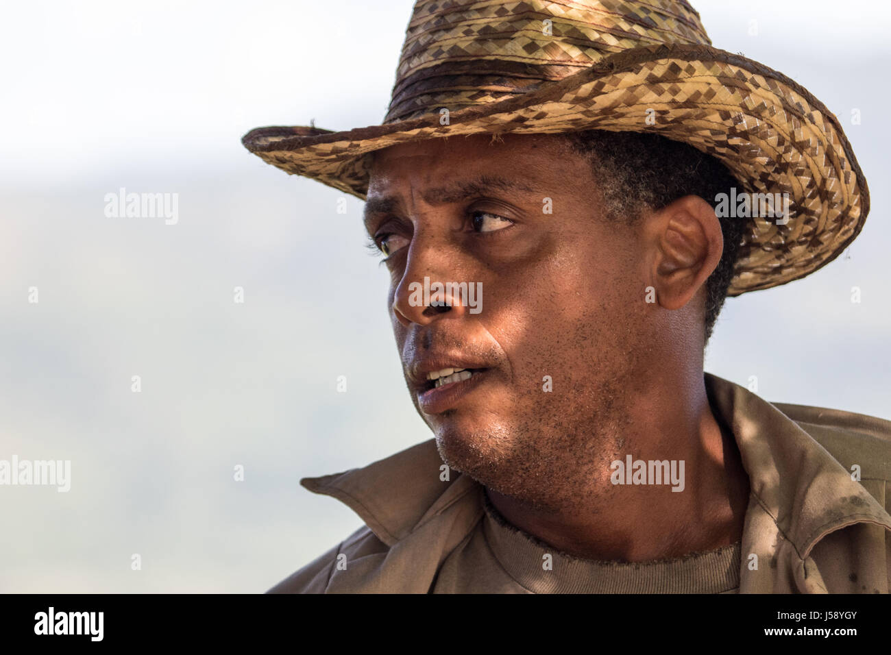 Cuban farm worker portrait Stock Photo
