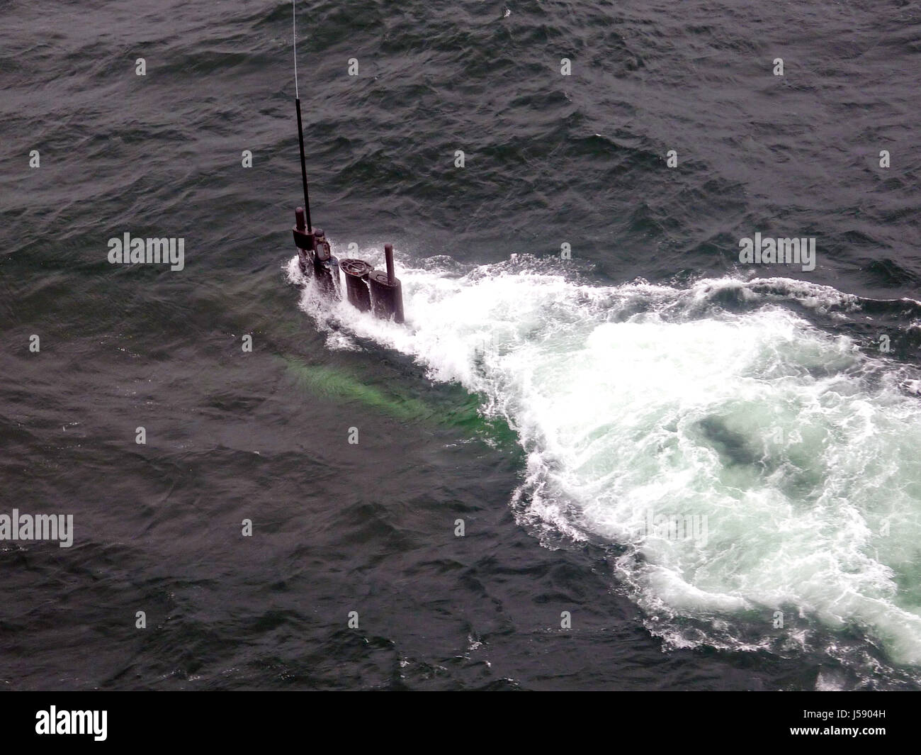 German Navy Type 212A submarine U-31 surfaces during exercise Baltic Operations June 14, 2014 in the Baltic Sea.    (photo by Chad Harvey/US Navy  via Planetpix ) Stock Photo