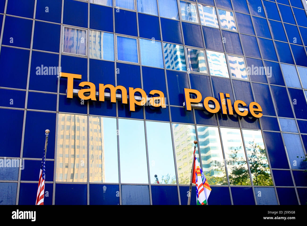 The Tampa Police building and Museum on Franklin Street in the downtown area of this Florida city. Stock Photo