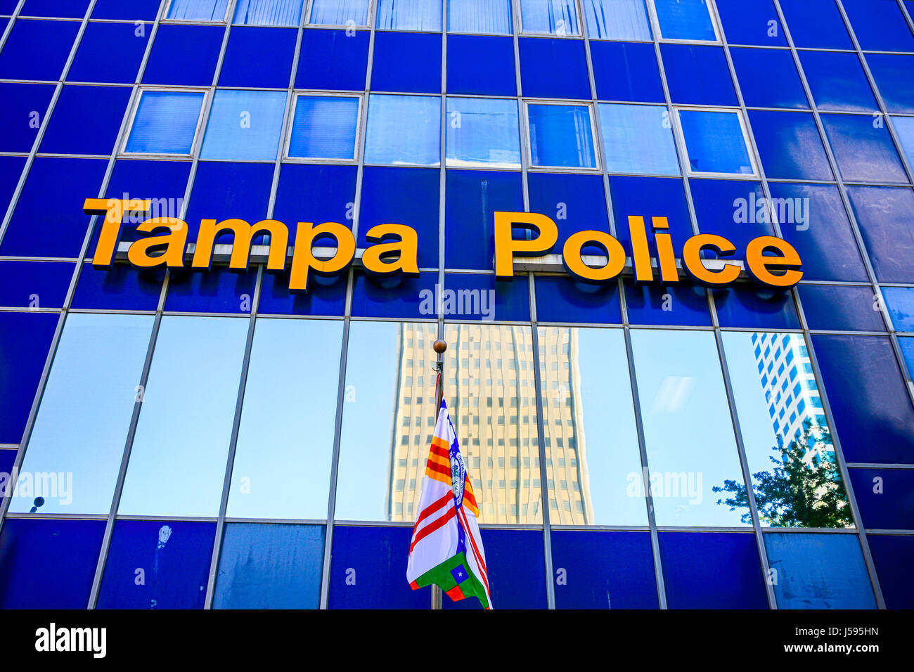 The Tampa Police building and Museum on Franklin Street in the downtown area of this Florida city. Stock Photo