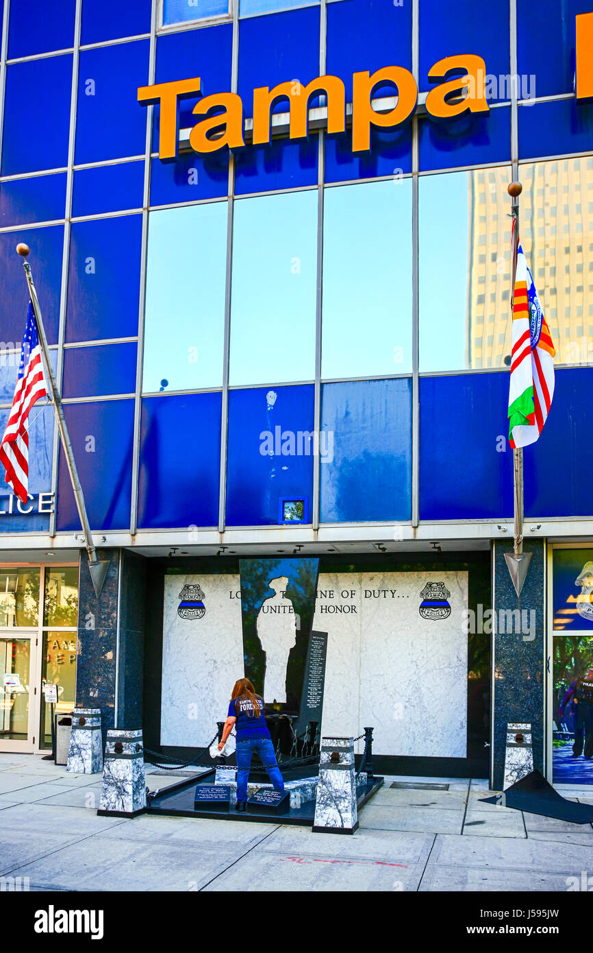 The Tampa Police building and Museum on Franklin Street in the downtown area of this Florida city. Stock Photo