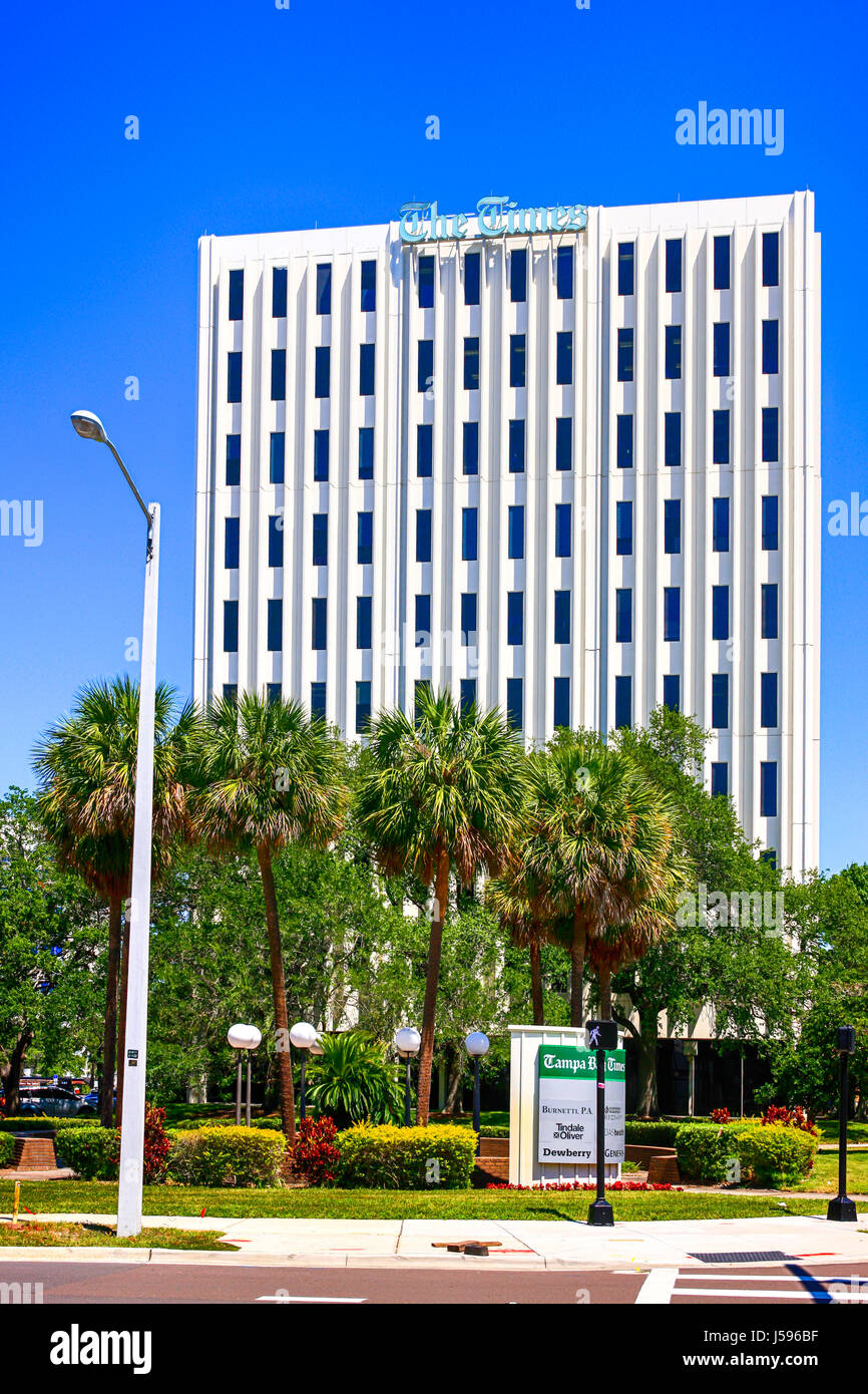 The Tampa Bay Time newspaper building in downtown Tampa Florida Stock Photo