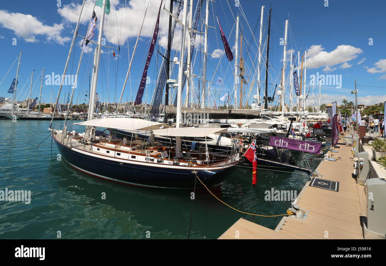 Images of combined Palma International Boat Show 2017 and Palma Superyacht Show 2017 - Palma Old Port ( Moll Vell ), Palma de Mallorca, Baleares. Stock Photo