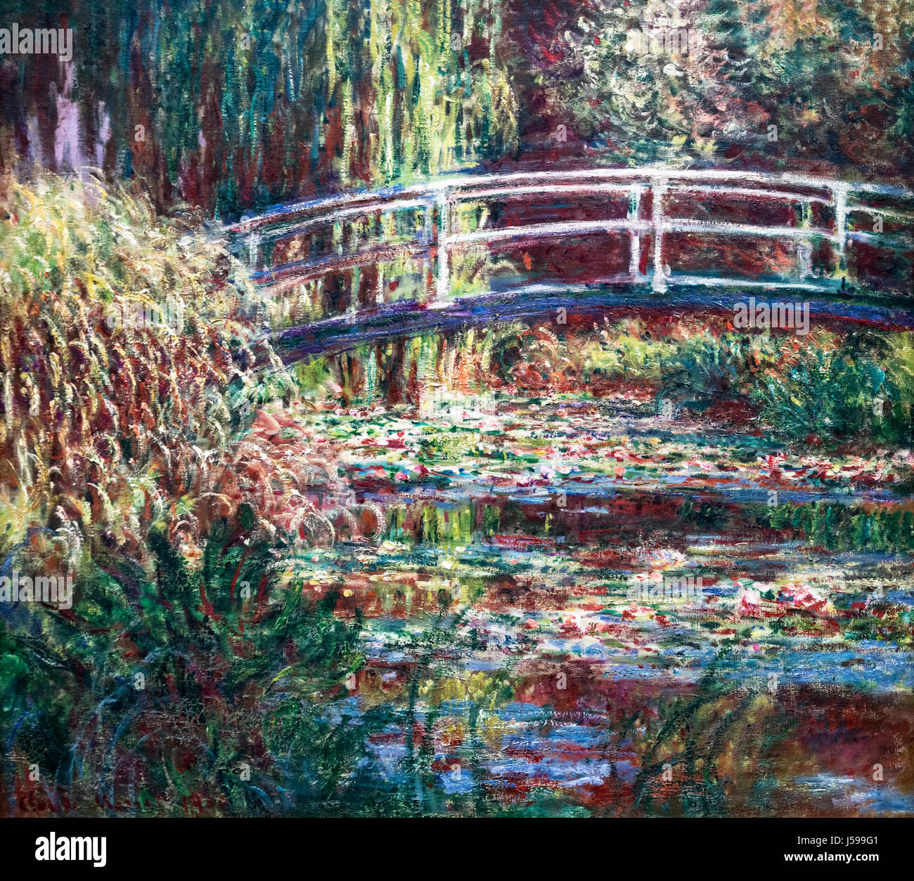 Monet. Painting entitled 'Le Bassin aux Nympheas, Harmonie Rose'(Water Lily Pond, Pink Harmony)  by Claude Monet (1840-1926), oil on canvas, 1900 Stock Photo