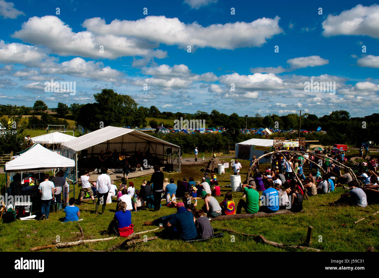 Enthusiastic Music Rock Festival Fans Audience Participation Summer