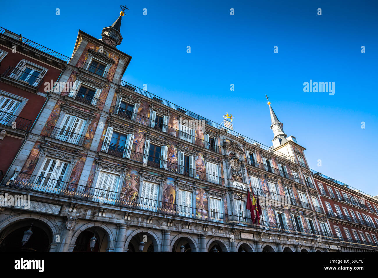 Madrid plaza mayor sunset hi-res stock photography and images - Alamy