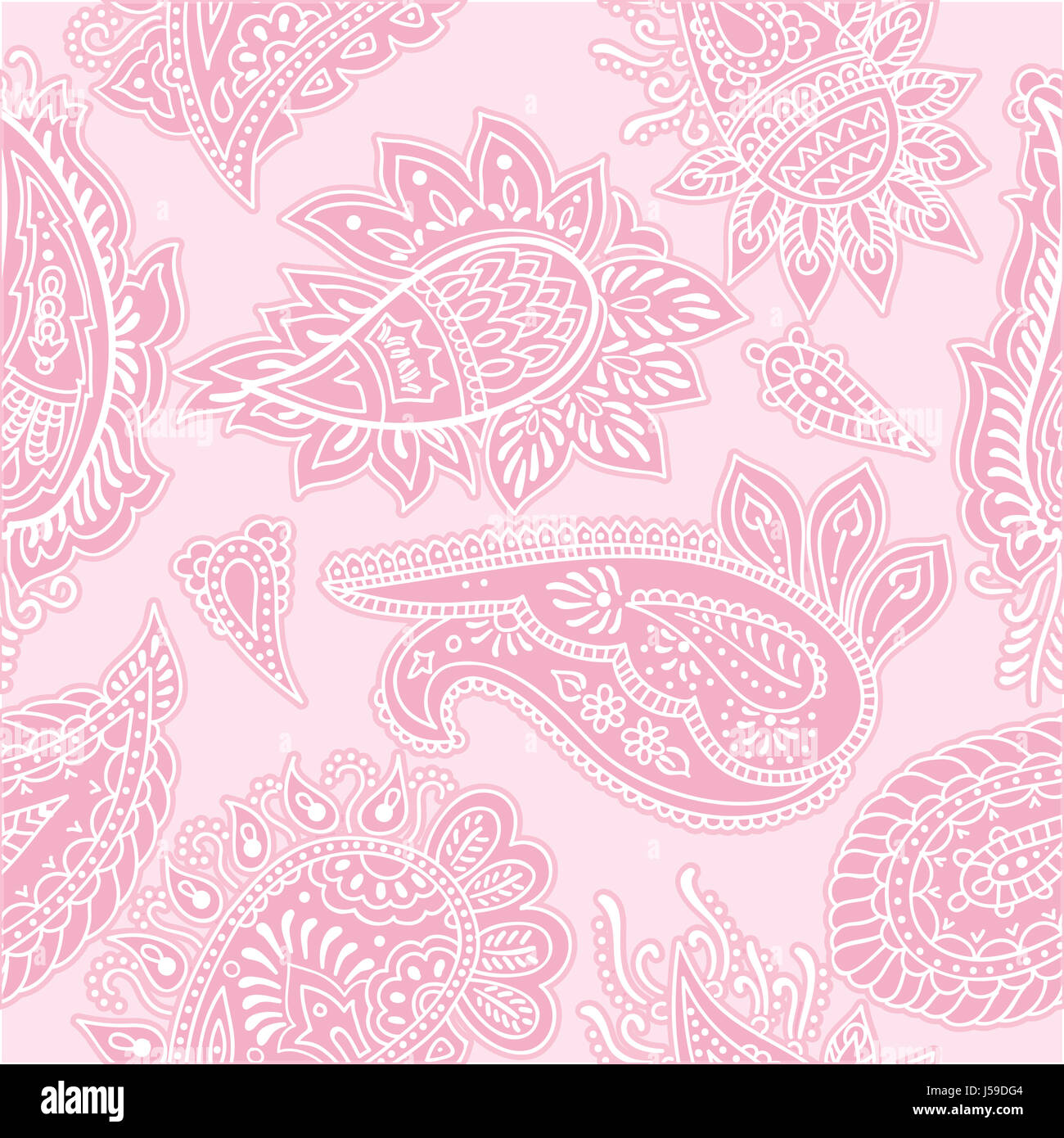 Seamless pink paisley background pattern Stock Photo - Alamy