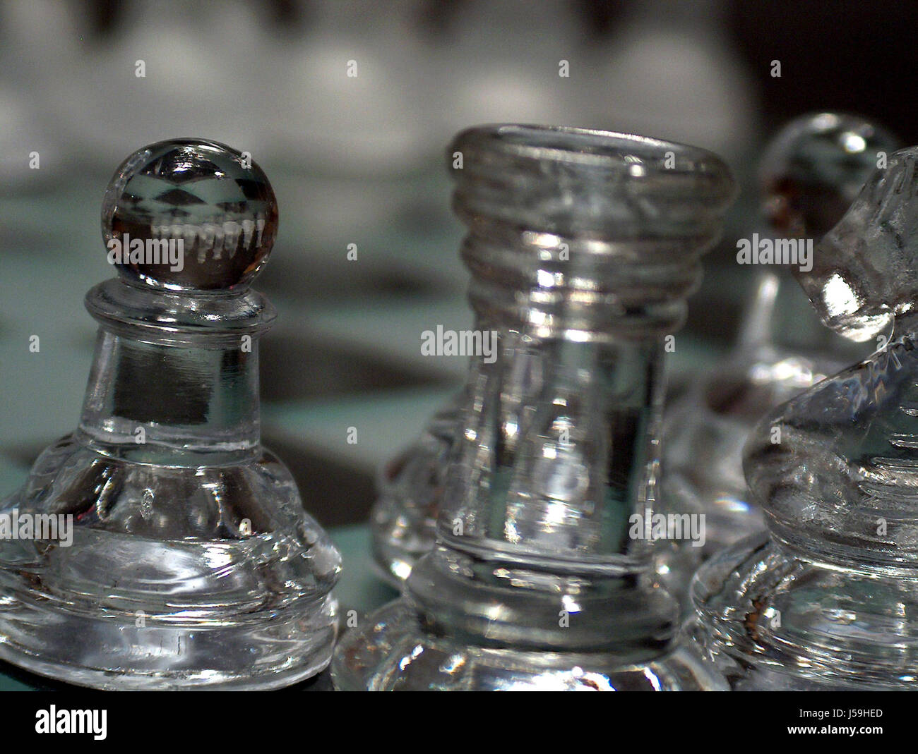 glass chess - bauer,rook,knight Stock Photo - Alamy