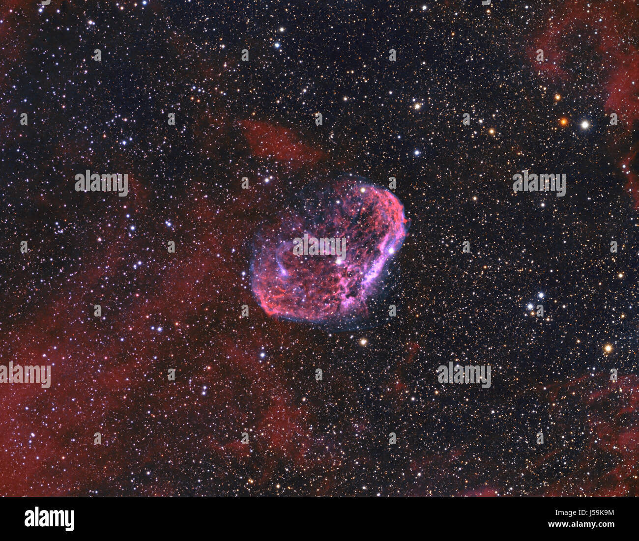 NGC 6880 Crescent Nebula Stock Photo