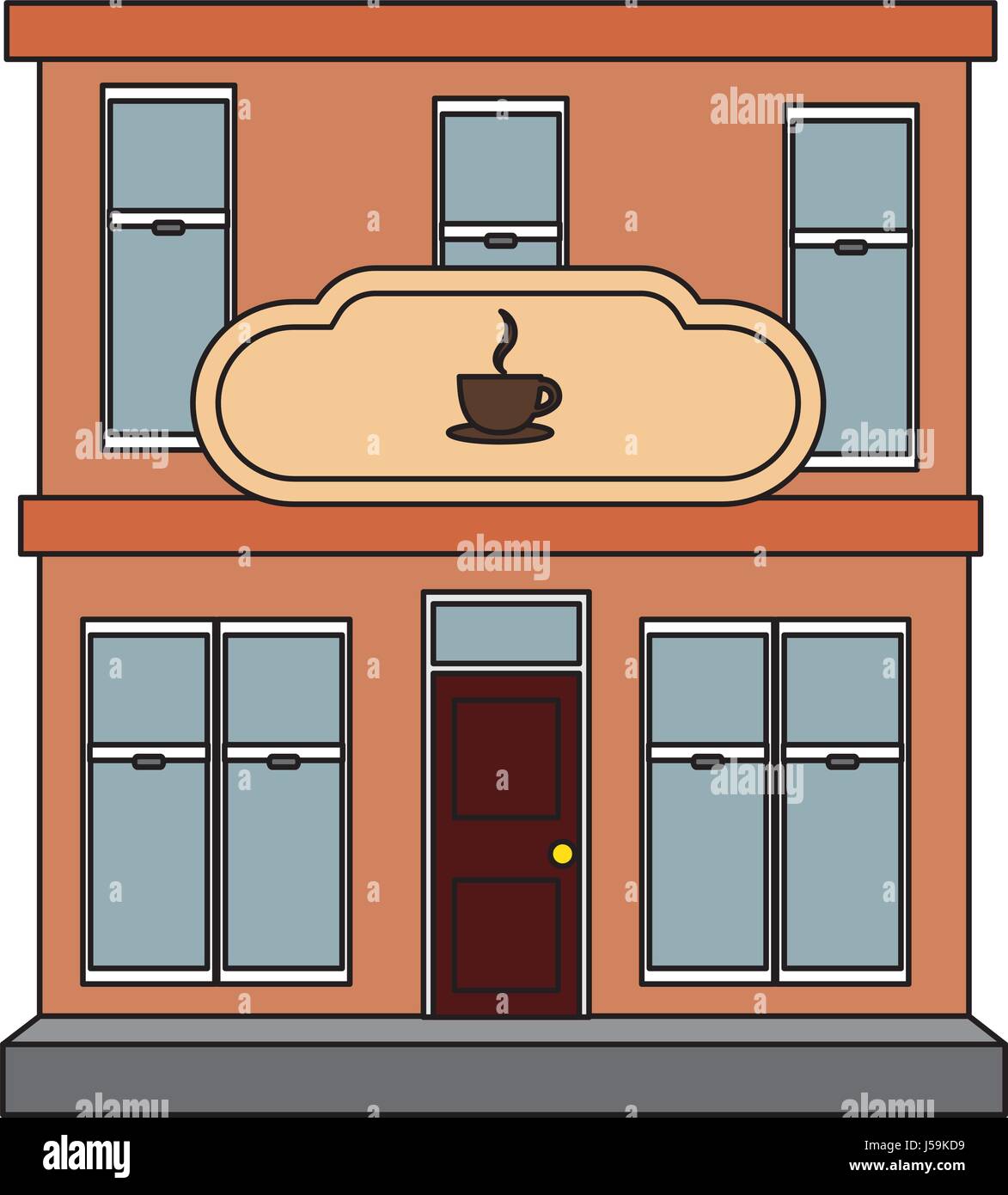 Sidewalk coffee shop Stock Vector Images - Alamy