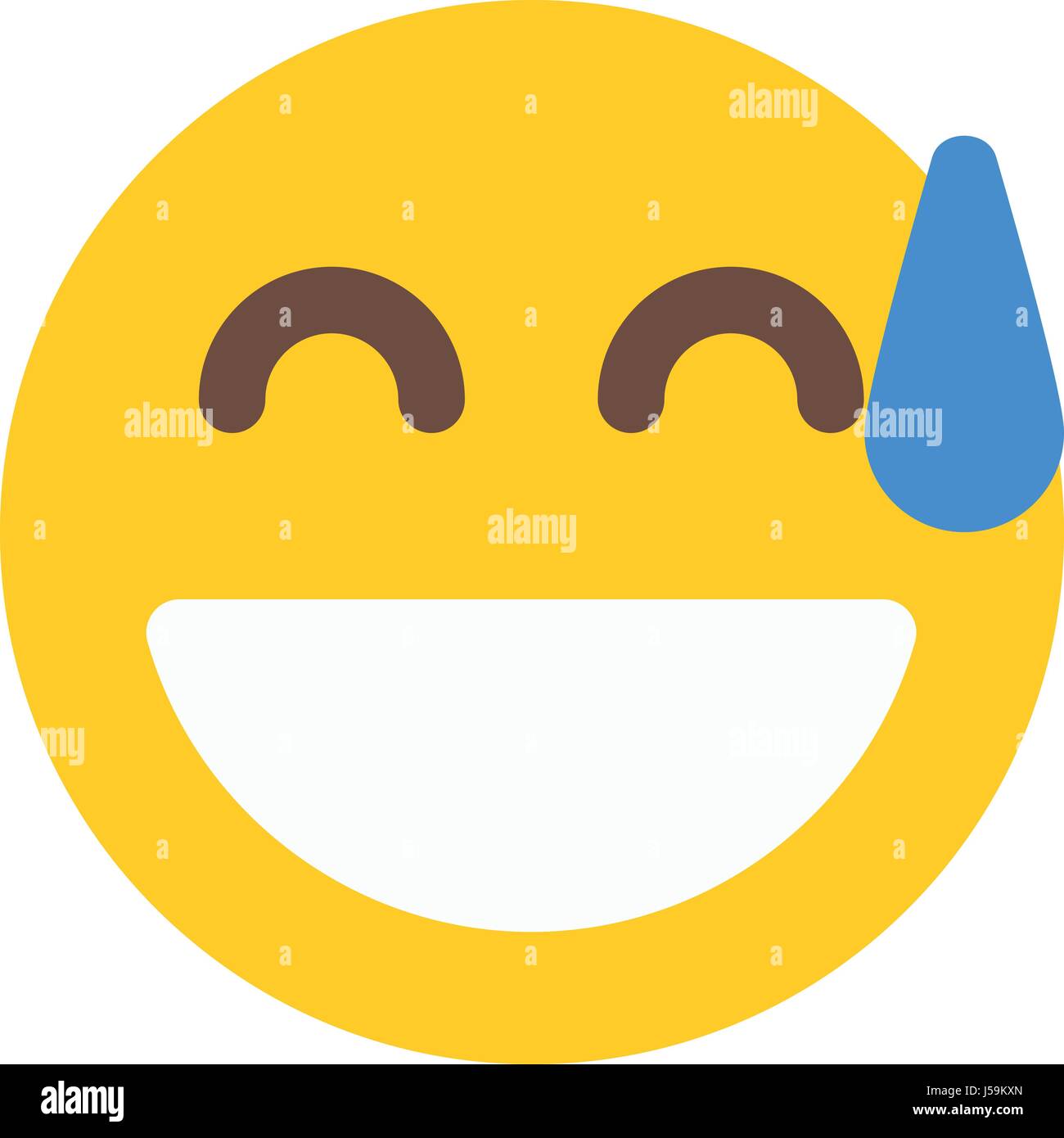 grinning emoji with cold sweat Stock Vector Image & Art - Alamy