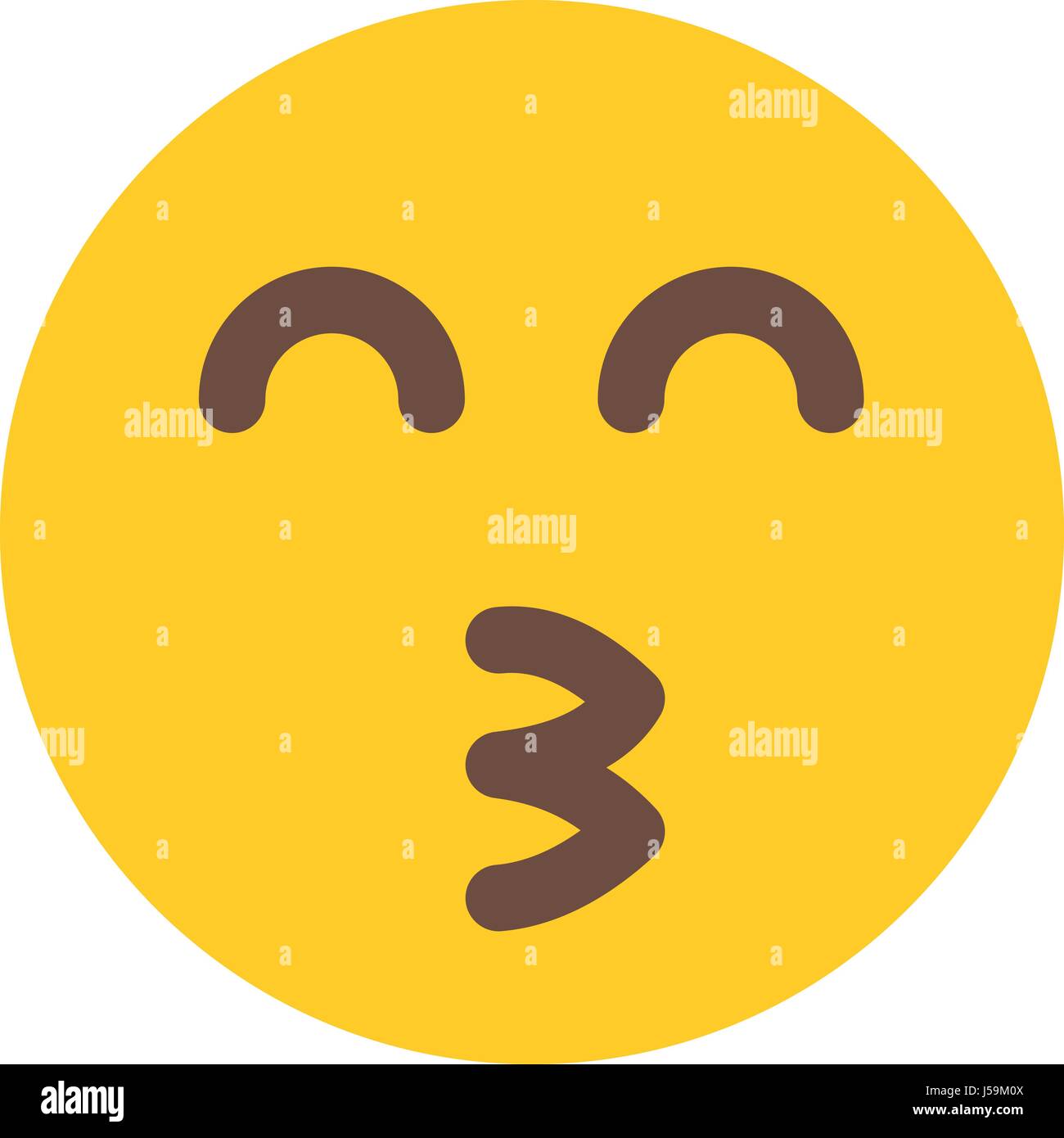 kissing emoji with smiling eyes Stock Vector