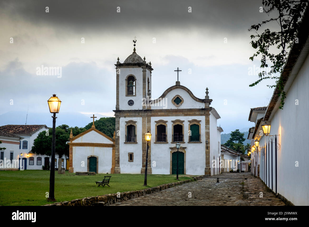 Portuguese colonial church of Santa Rita, Paraty, Brazil Stock Photo