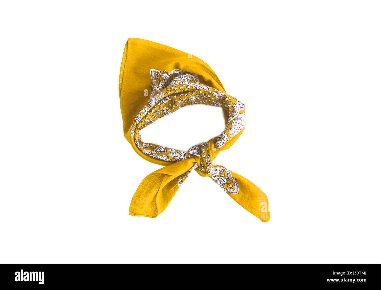 Yellow kerchiefbandana with a pattern, isolated Stock Photo Alamy