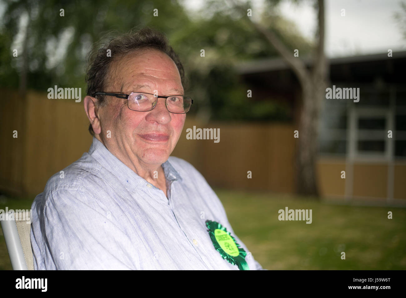 Green party candidate for Oxford East Larry Sanders visits the Marston Court Care Home in Oxford ahead of the General Election. Stock Photo