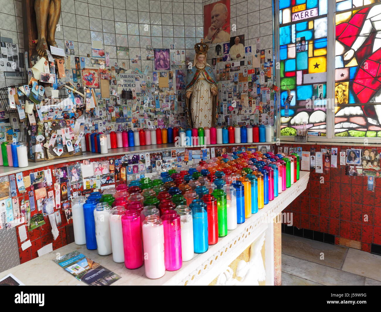 Candles at the NotreDame de la Paix sanctuary in StThomas, Quebec