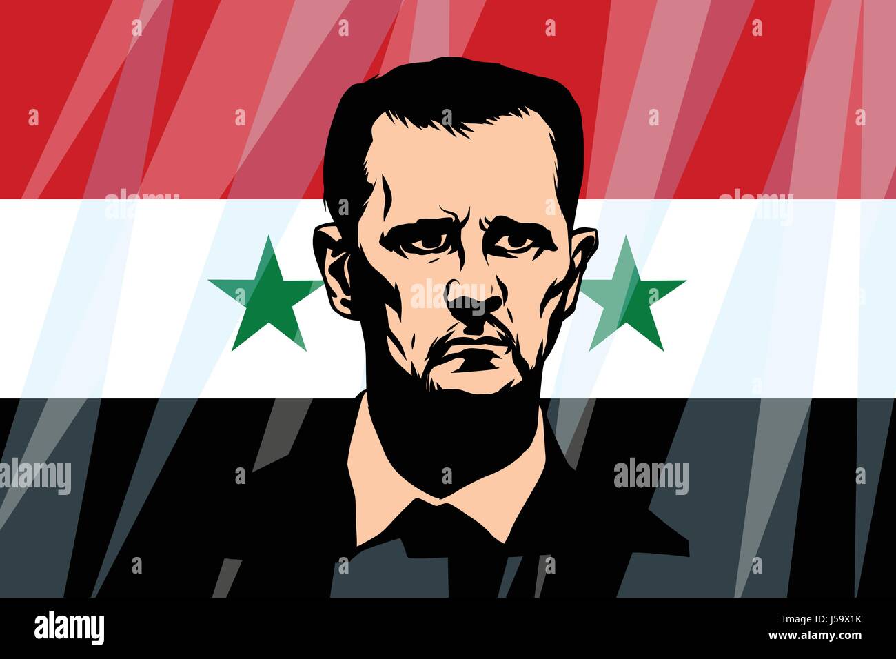 Bashar Hafez al-Assad President of Syria Stock Vector
