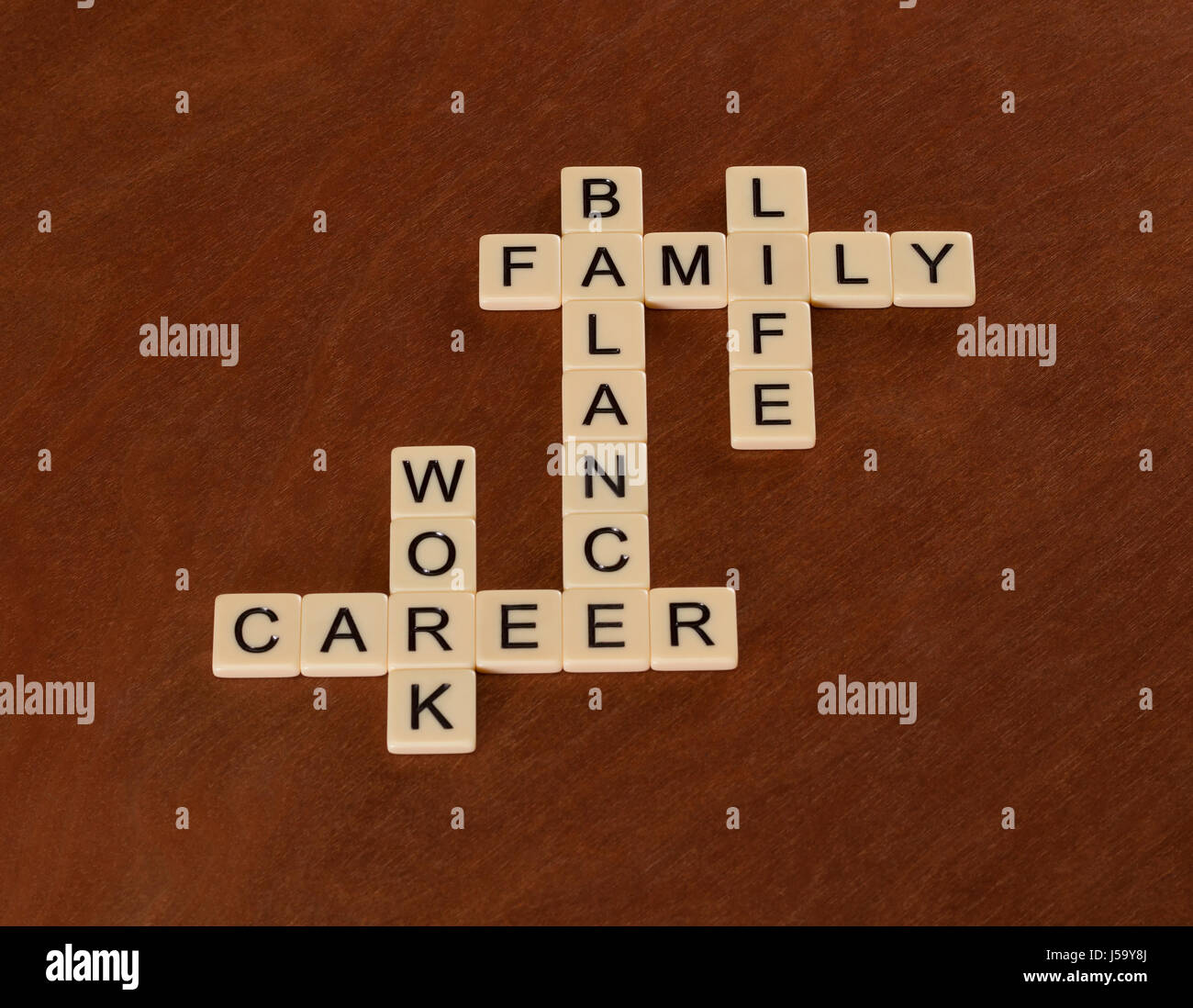 Crossword puzzle with words Life, Work and Balance. Life Balance