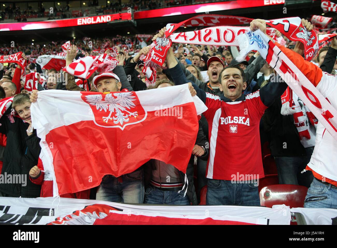 Polish Fans England V Poland Wembley Stadium London England 15 Stock Photo Alamy