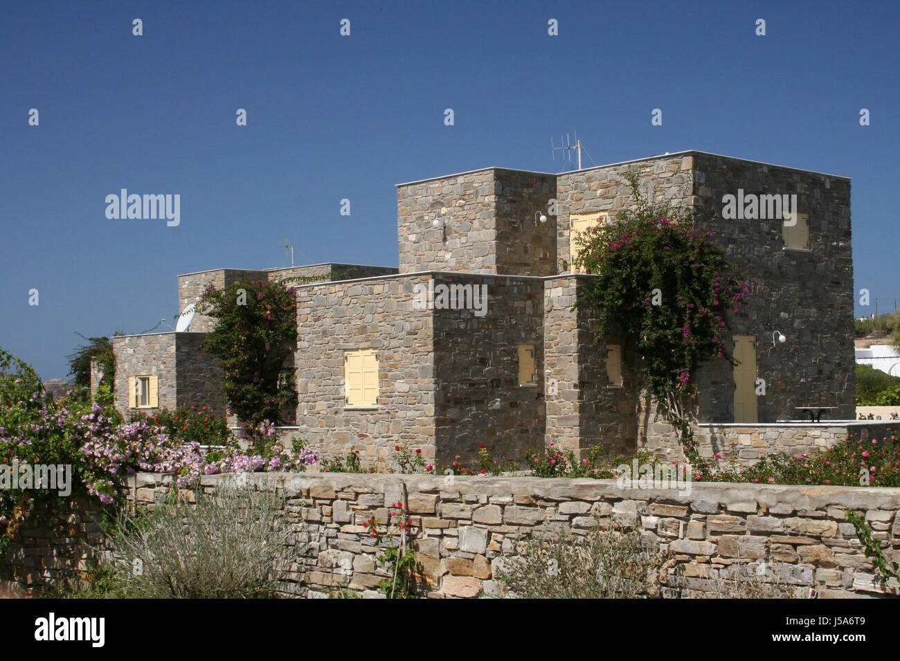 house home dwelling house residential building building greece television Stock Photo