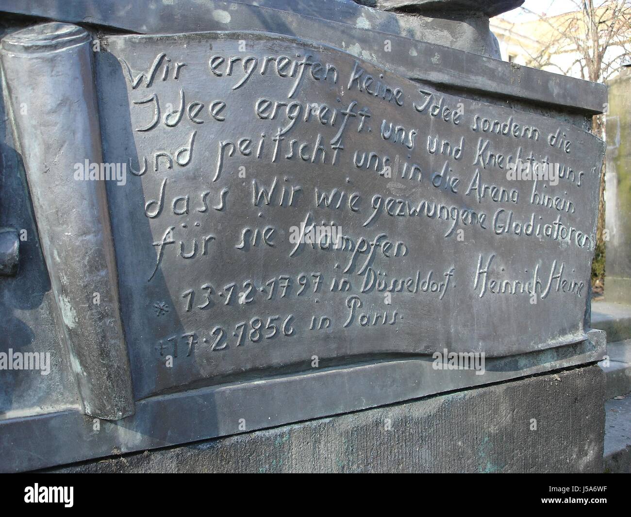 monument political romanticism relief german lyrics poet committed serial Stock Photo