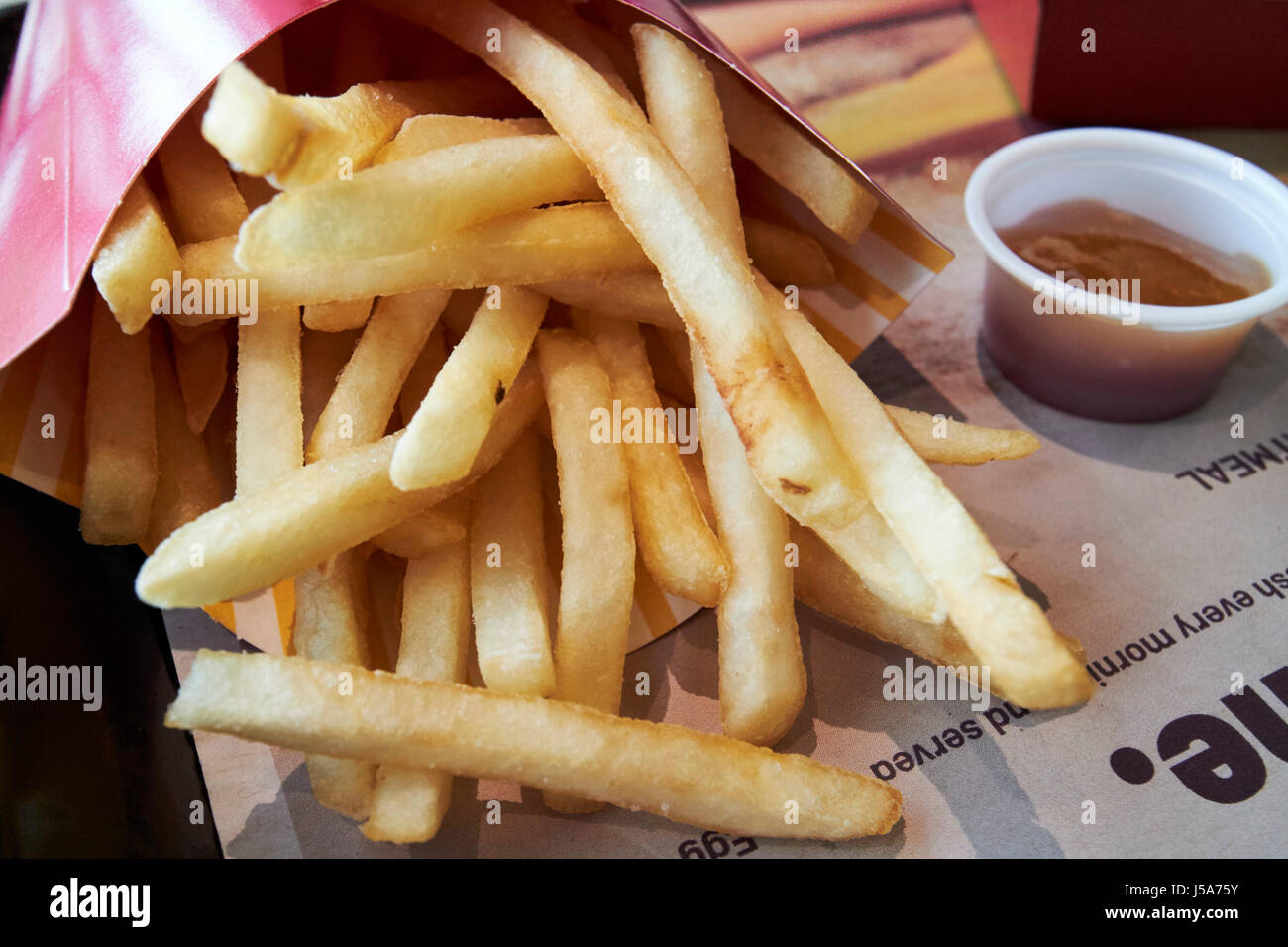 McDonalds fries and sauce usa Stock Photo