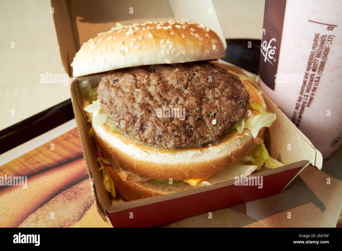 McDonalds big mac burger meat usa Stock Photo