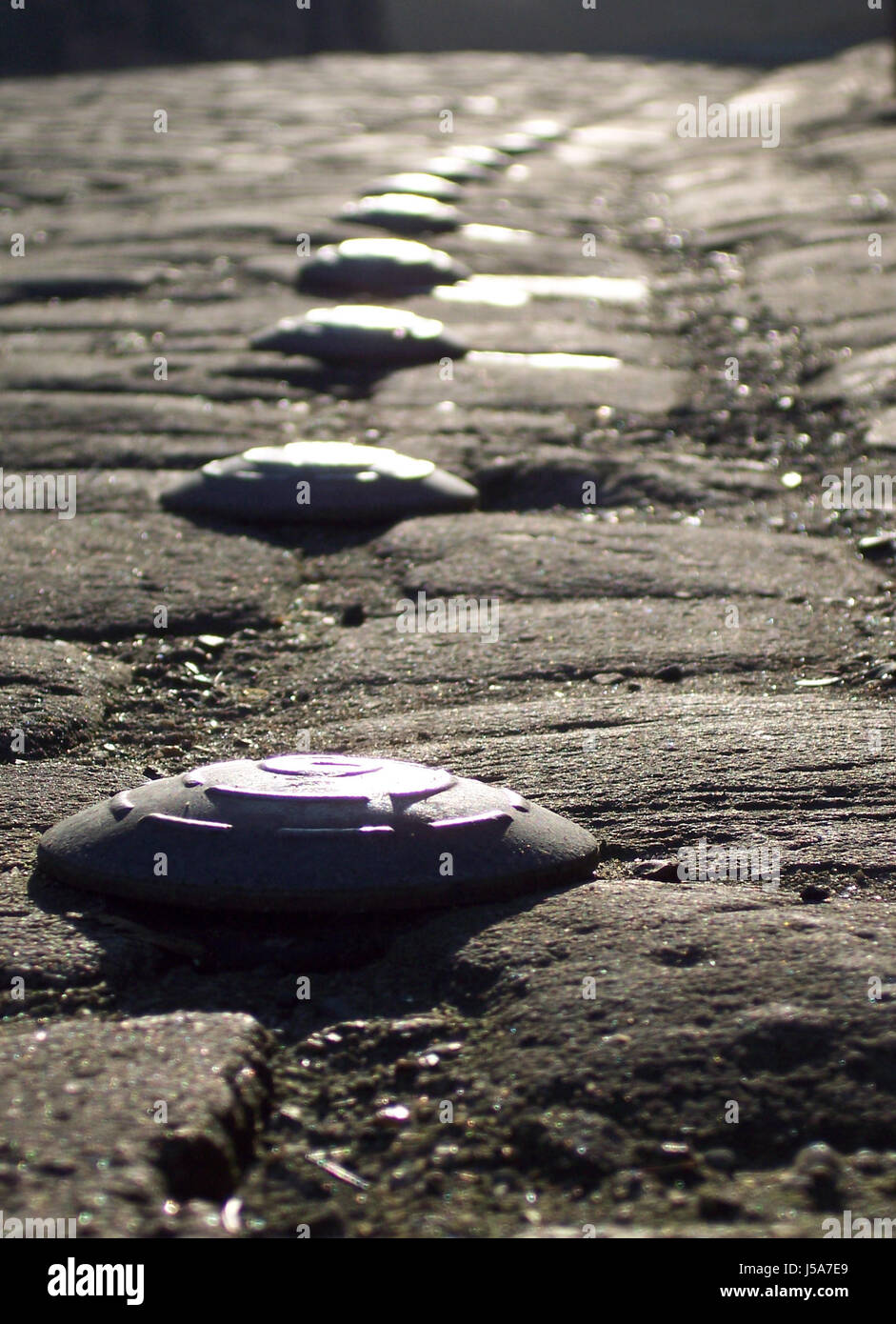 caution - ufos landed ... Stock Photo