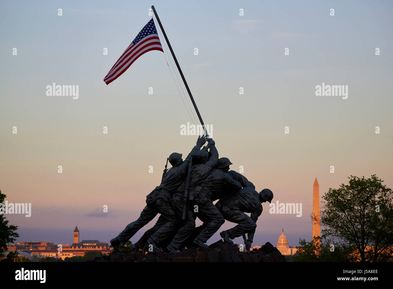 the us marine corps war memorial iwo jima Washington DC USA Stock Photo
