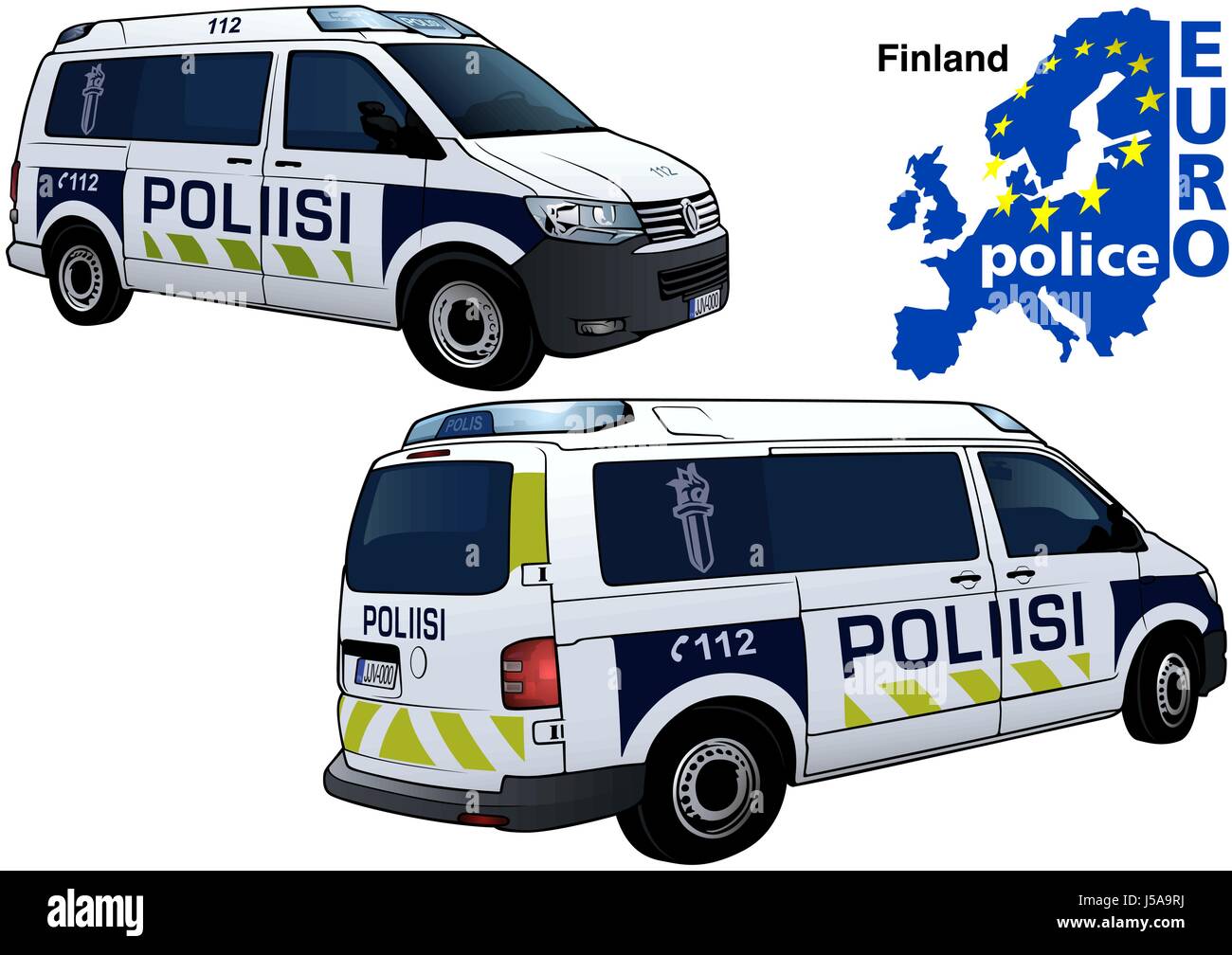 Finland Police Car Stock Vector