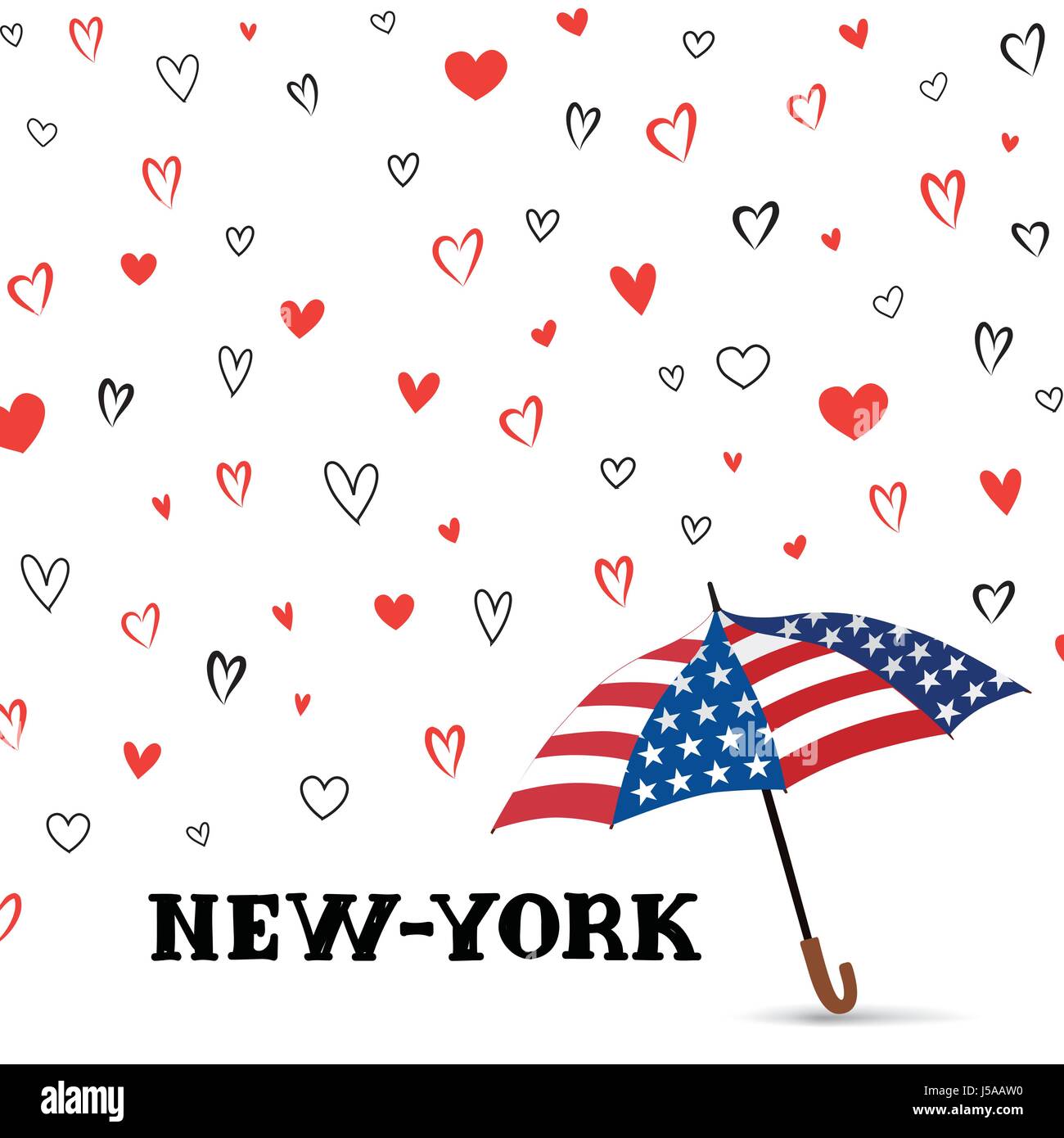 Travel USA background. Love New York City pattern. Heart background ...