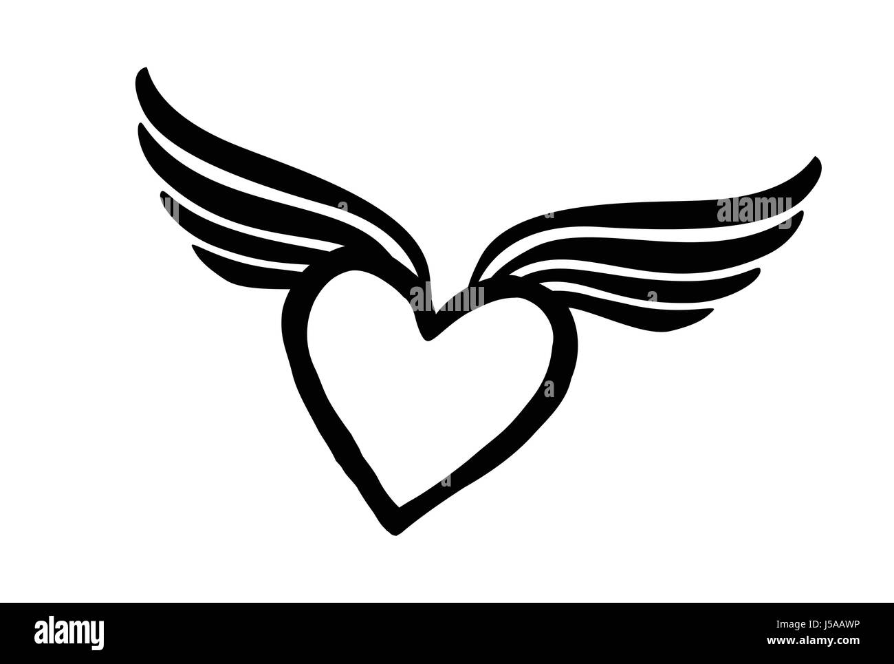 Love heart with wings Valentine day icon Lost love sign Good for tattoo  Stock Vector Image  Art  Alamy