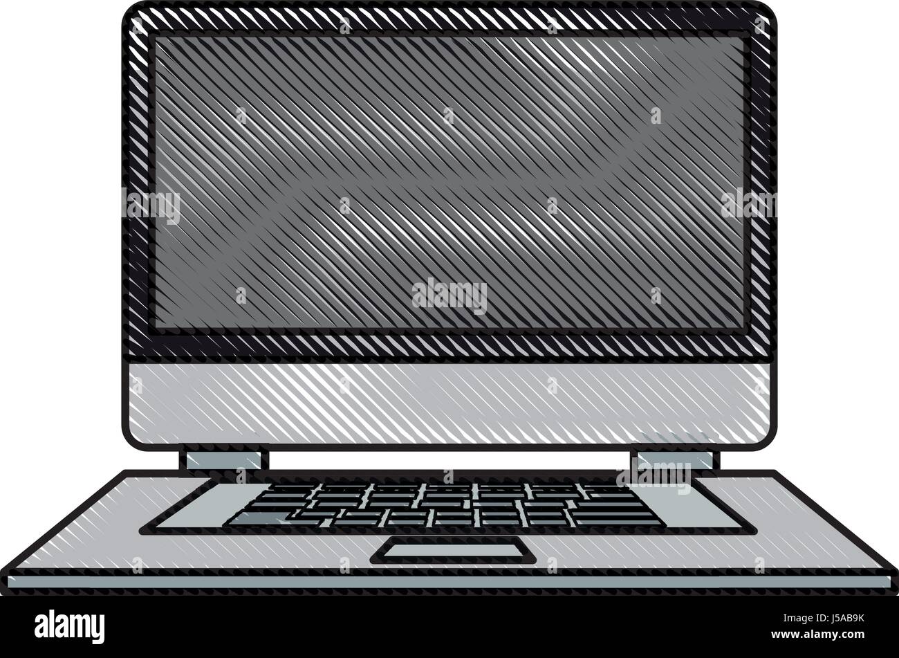 drawing laptop technology system protection interface Stock Vector ...