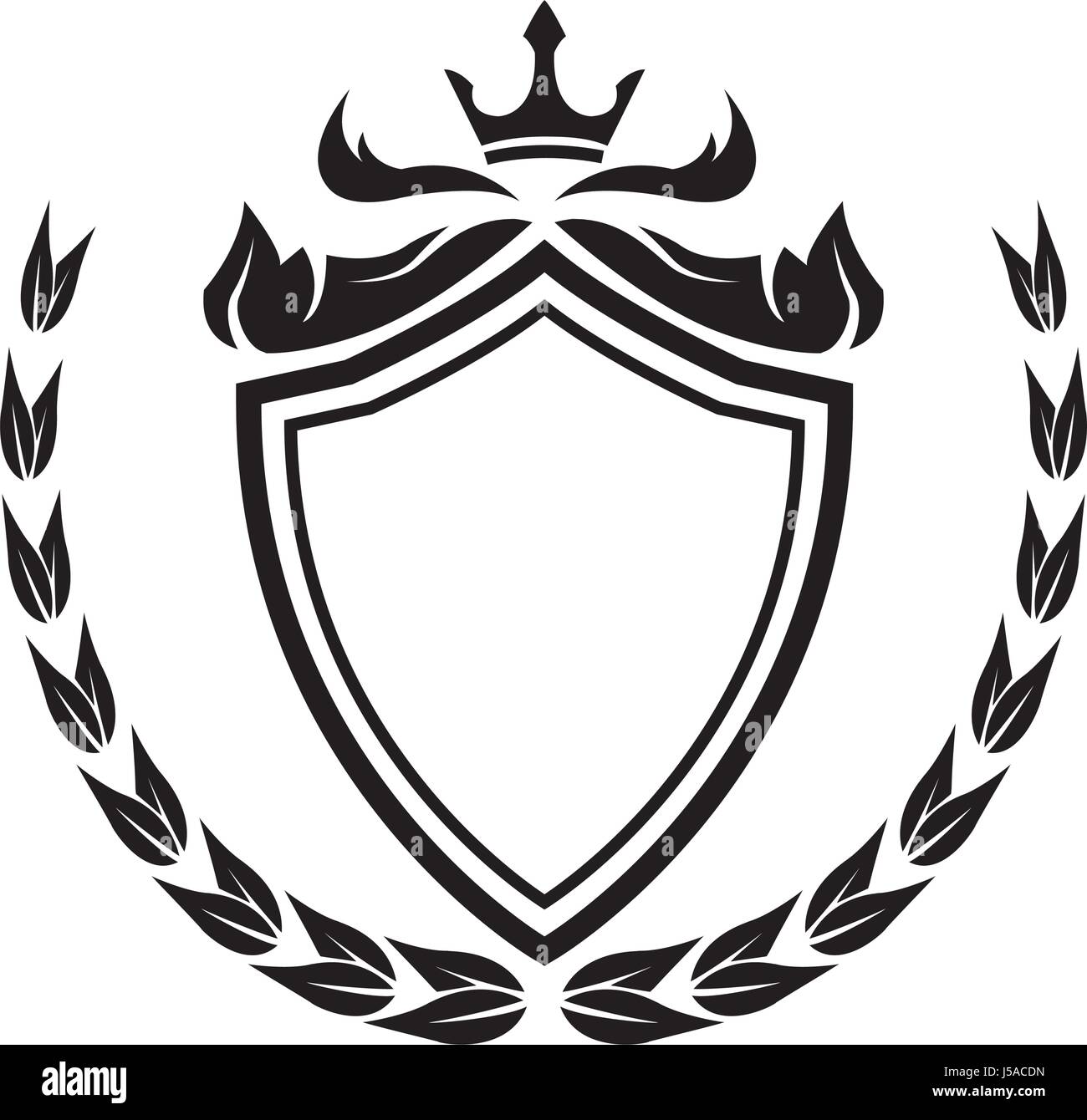 Decorative Shield Crown Laurel Heraldry Victorian Elegant Frame Stock Vector Image Art Alamy