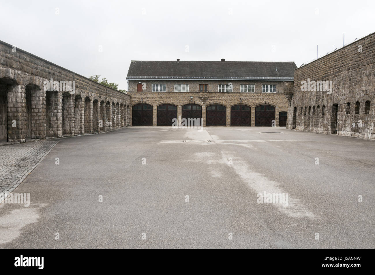 Austria, Mauthausen, Mauthausen Memorial Jewish concentration camp, liberated by US Army in 1945 Stock Photo