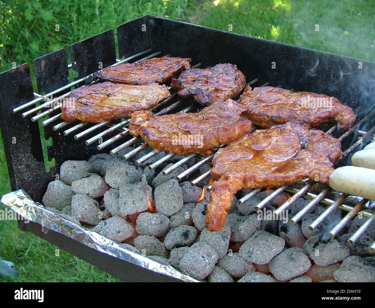 summer summerly fire conflagration grill barbecue barbeque bbq bar-b-q Stock Photo