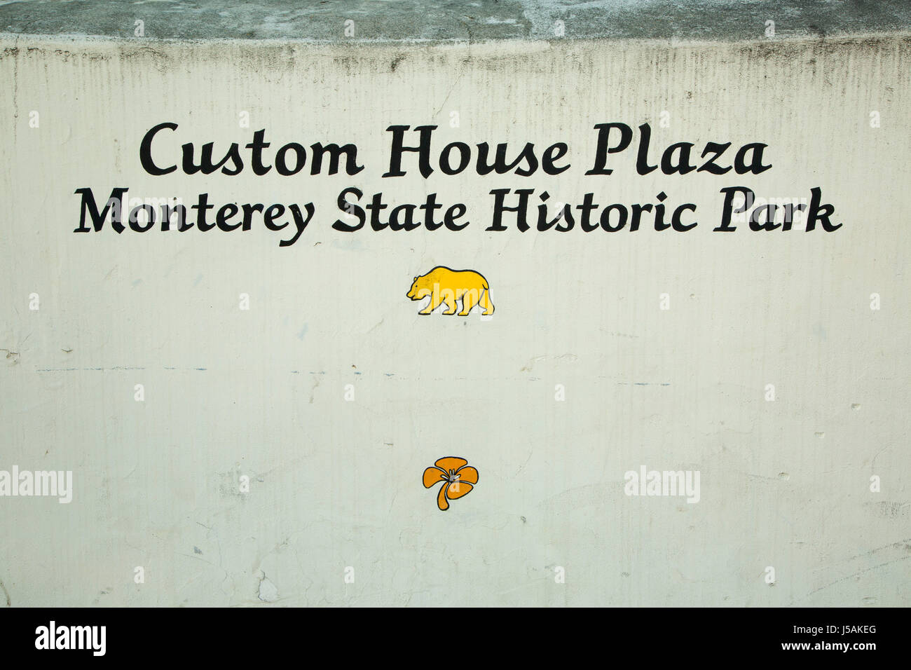 Custom House Plaza sign, Monterey State Historic Park, Monterey
