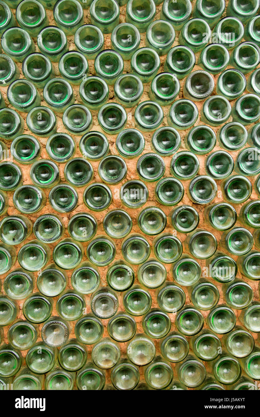 Bottle house wall, Calico Ghost Town County Park, California Stock