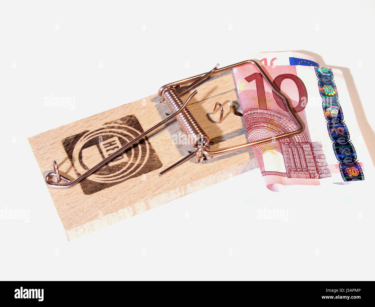 euro ten cases trap financing mousetrap nabbed caged money finances 10 Stock Photo