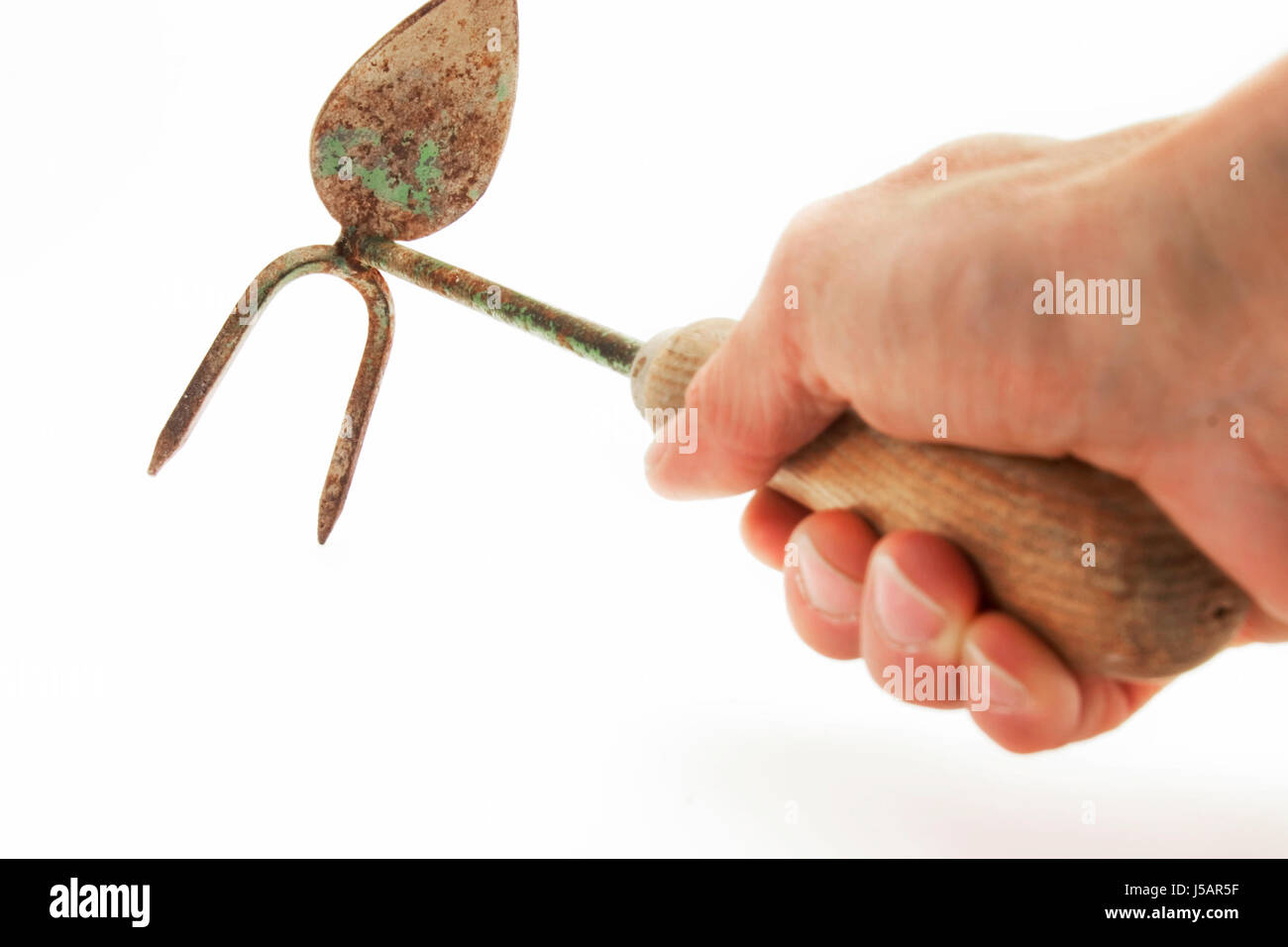 tool garden green brown brownish brunette gardener rust gardening handicraft Stock Photo