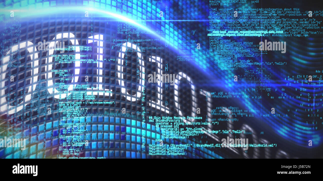 Image of data against binary code on digital screen Stock Photo - Alamy