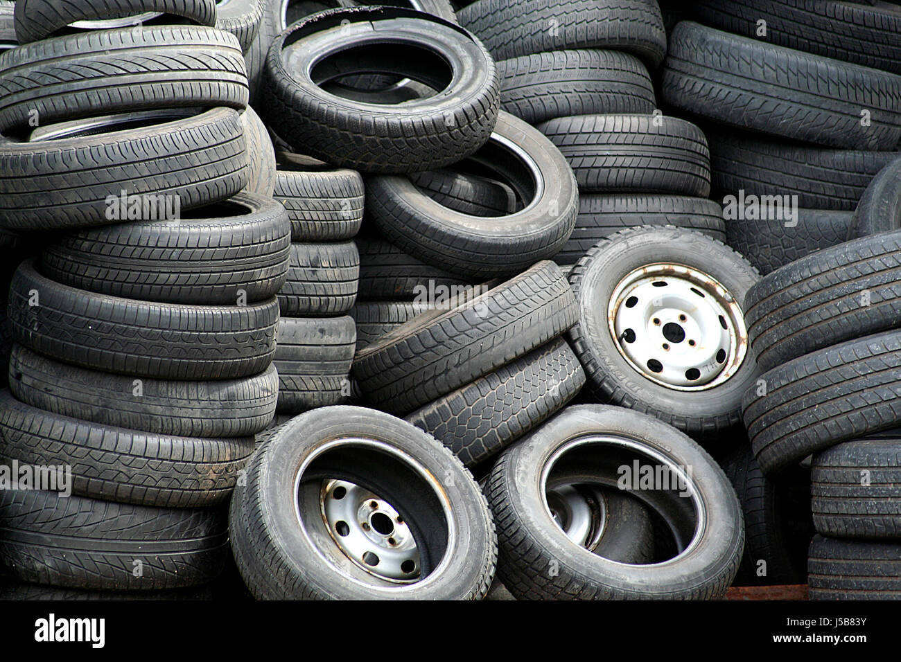 scrap tire storage Stock Photo